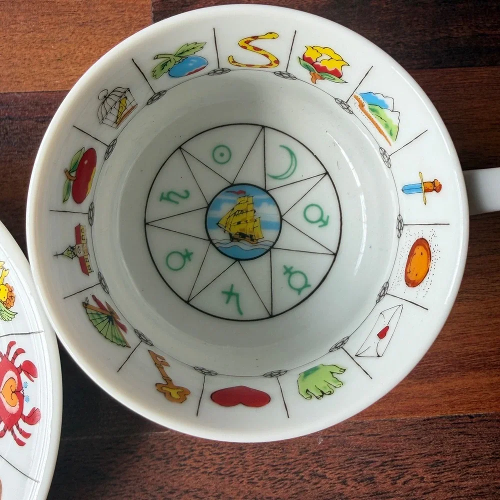 International Collectors Guild Zodiac‎ Tasseography Tea Cup Saucer Made in Japan